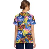 CK856 V-Neck 2 Pocket Print Top by Cherokee - Winging It