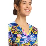 CK856 V-Neck 2 Pocket Print Top by Cherokee - Winging It