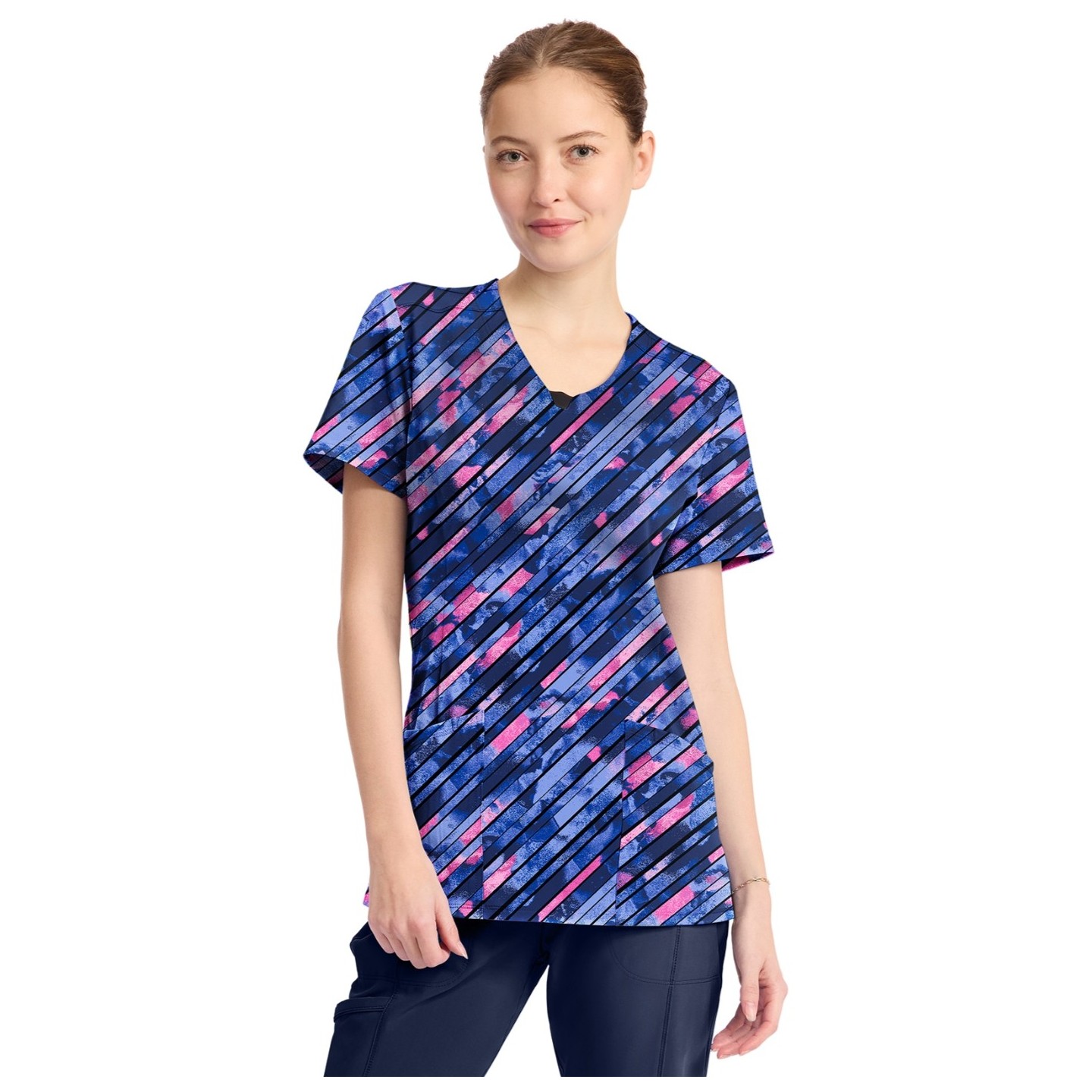 CK609 Haut Imprimer à Col Rond par Infinity - Staggered Marble