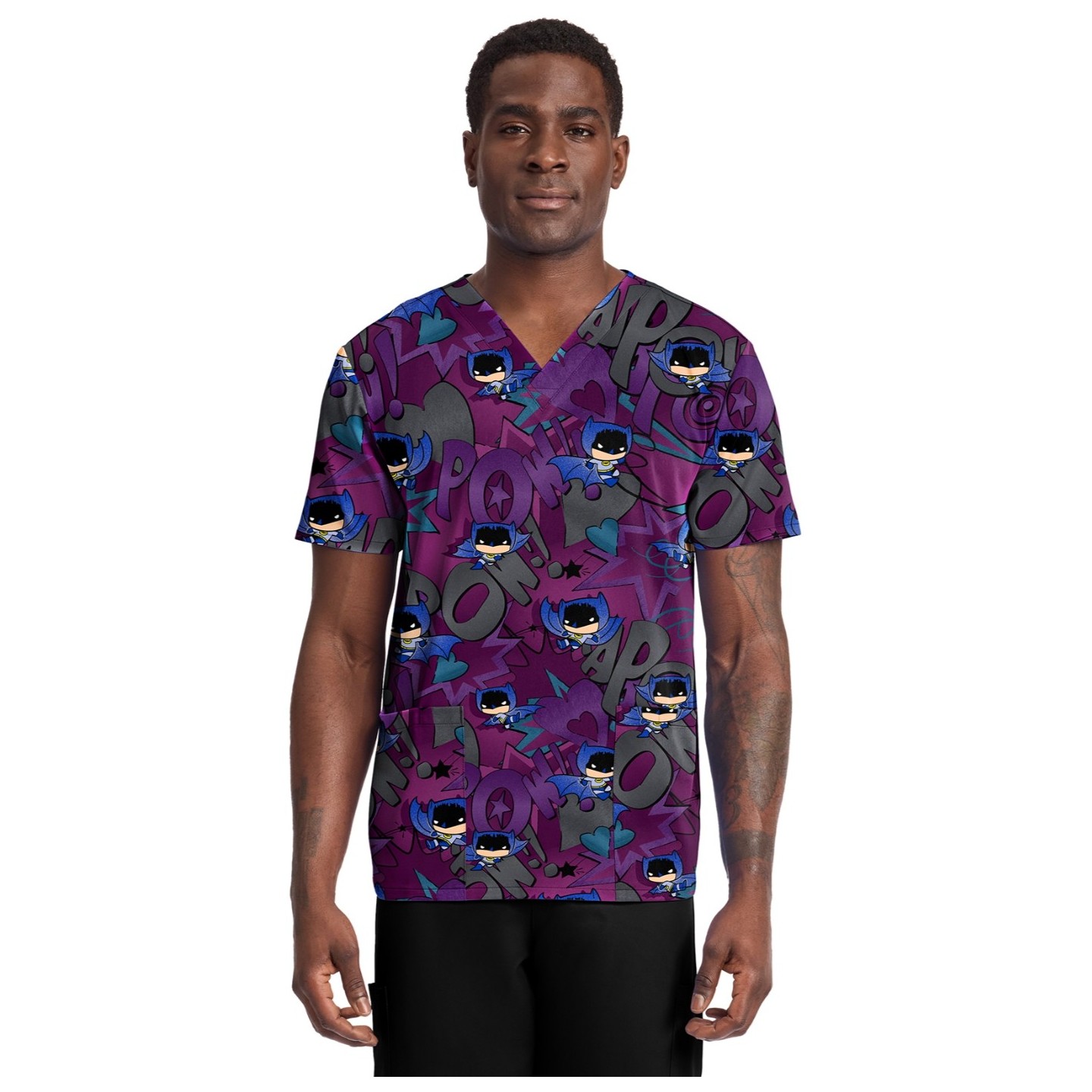 TF788 Tooniforms Haut Imprimer pour Hommes avec 2 Poches par Cherokee Uniforms - Comic Hero