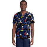 TF788 Tooniforms Haut Imprimer pour Hommes avec 2 Poches par Cherokee Uniforms - Mickey Bro Time