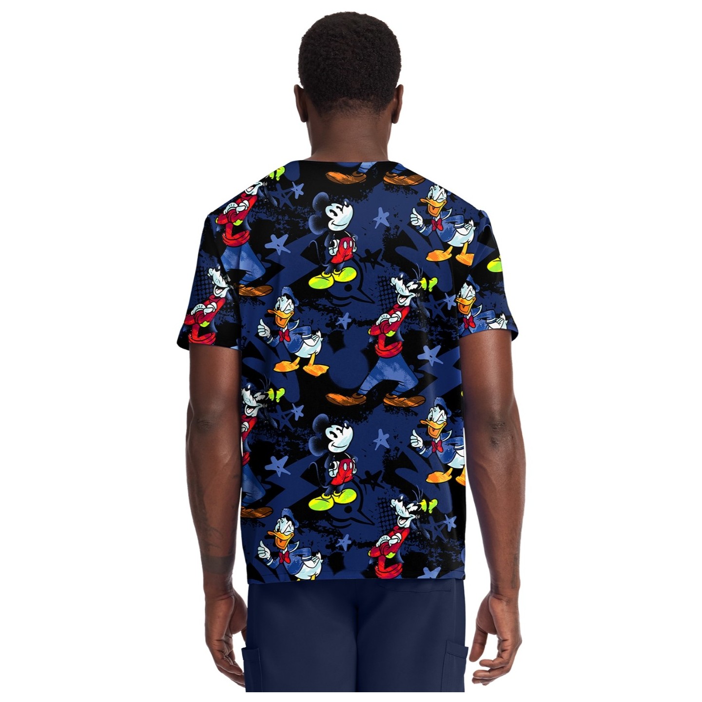 TF788 Tooniforms Haut Imprimer pour Hommes avec 2 Poches par Cherokee Uniforms - Mickey Bro Time