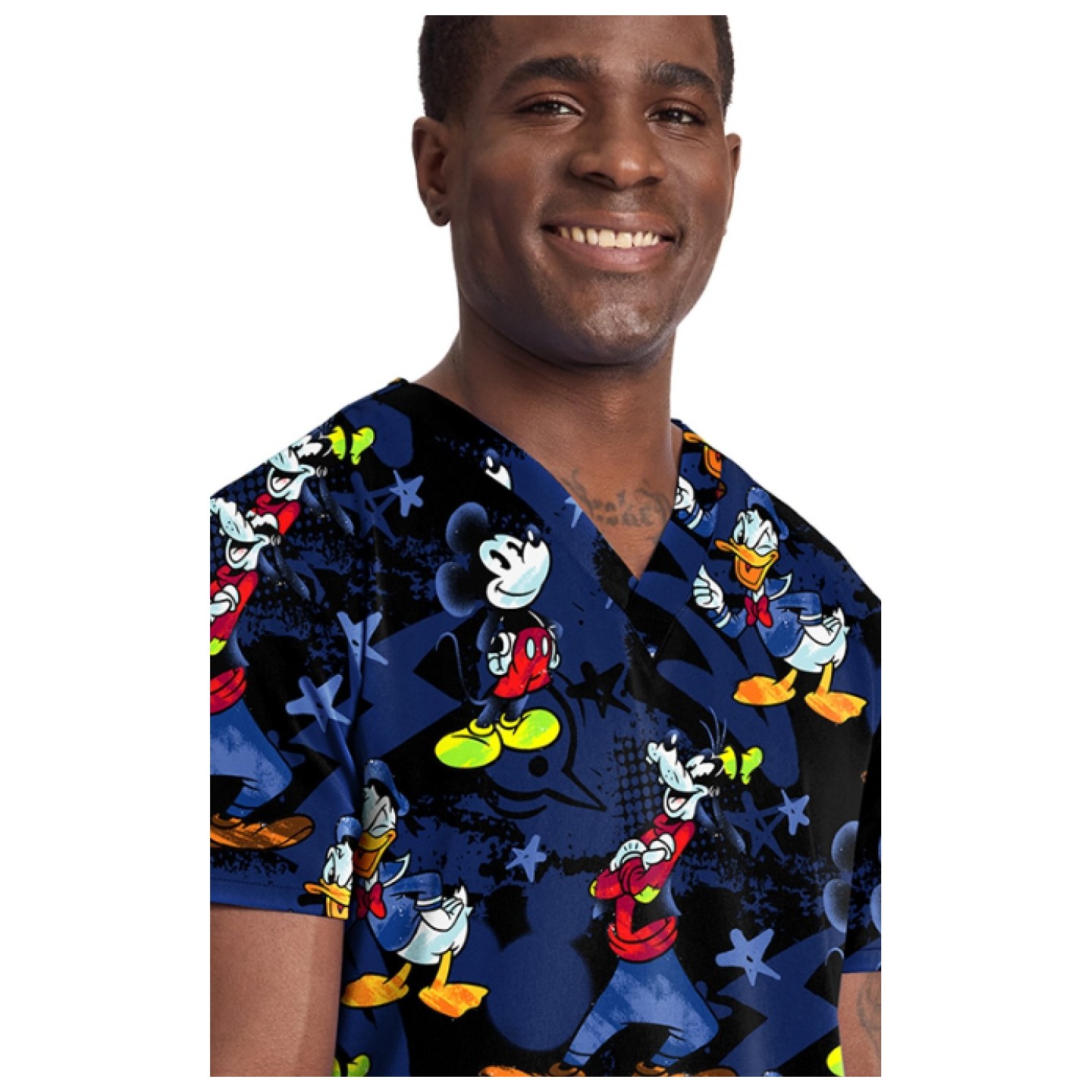 TF788 Tooniforms Haut Imprimer pour Hommes avec 2 Poches par Cherokee Uniforms - Mickey Bro Time