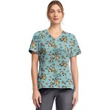 TF797 Tooniforms Tuckable Print Top with Chest Pocket by Cherokee - Crack Me Up