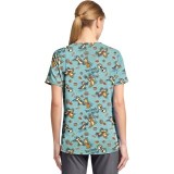 TF797 Tooniforms Tuckable Print Top with Chest Pocket by Cherokee - Crack Me Up