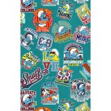 TF797 Tooniforms Tuckable Print Top with Chest Pocket by Cherokee - Collegiate Smurfs