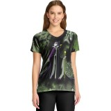 TF626 Tooniforms Modern Classic Fit 2 Pocket Print Top by Cherokee Uniforms - Dark Clouds