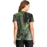 TF626 Tooniforms Modern Classic Fit 2 Pocket Print Top by Cherokee Uniforms - Dark Clouds