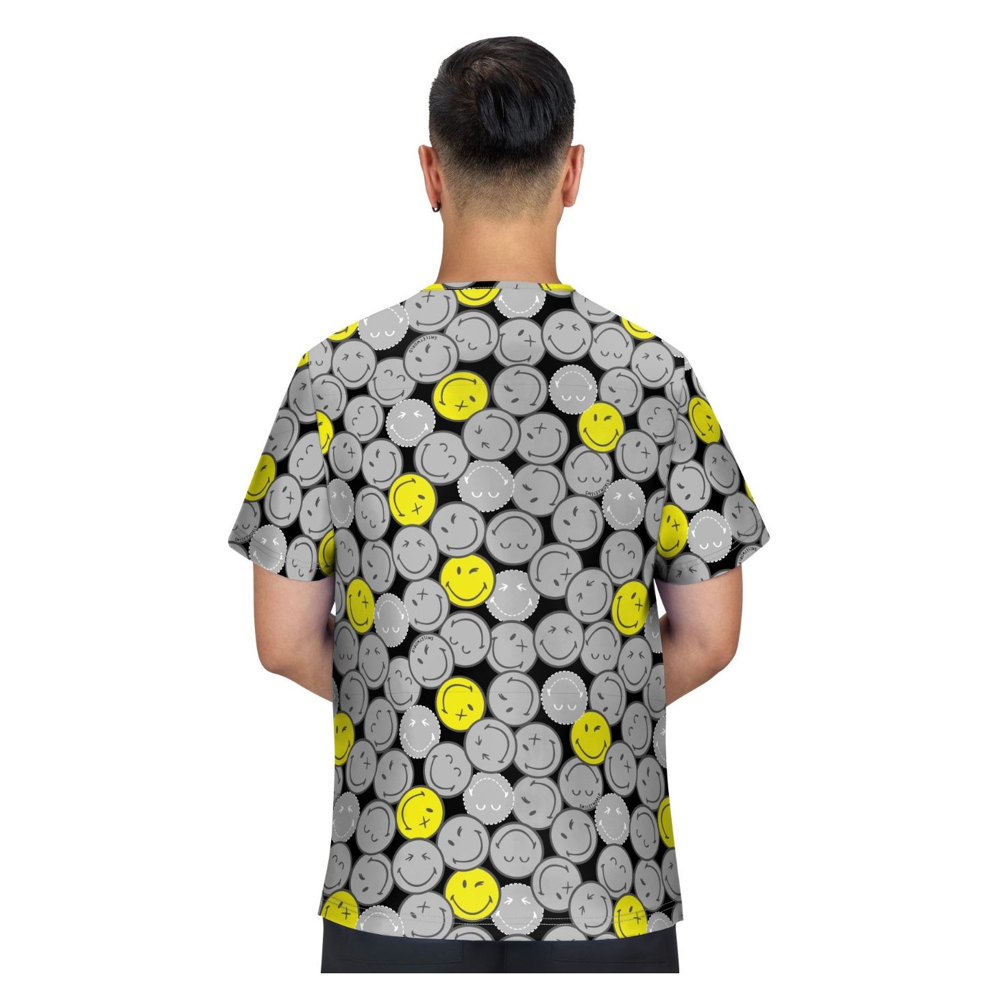 S650PR Smiley World Confident Men's Print Top by koi - Smiling All Around