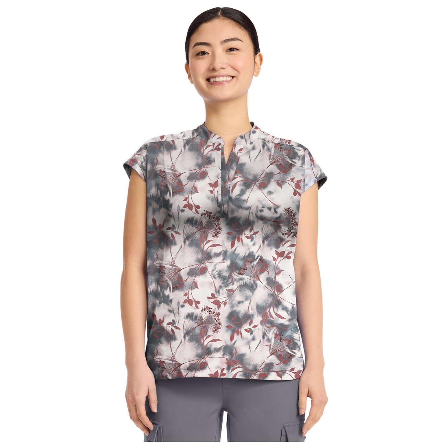 HH912 Healing Hands Quest Journey Print Top - Floating Botanical