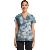 HH910 Healing Hands Amanda Grosgrain Ribbon V-Neck Print Top - Moody Dots