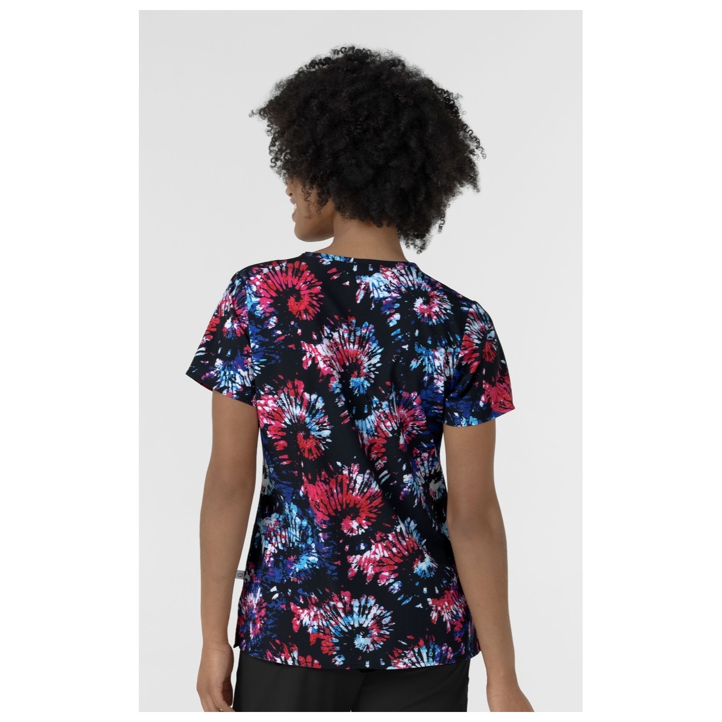 6347 WINK Haut Imprimer à Col en V Courbé avec 2 Poches - Freedom Sparkle Black