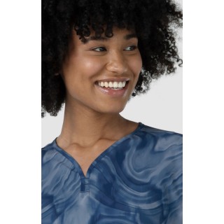 6267 WINK Haut Imprimé à Manches Dolman avec Col en Y - Dreamy Daze Navy Tonal