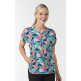 6267 WINK Dolman Y-Neck Print Scrub Top - Oceanic Odyssey