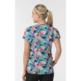 6267 WINK Dolman Y-Neck Print Scrub Top - Oceanic Odyssey