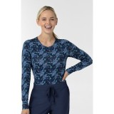 2409 Wink Layers Haut Lisse à Manche Longues Imprimer - Beachy Blooms Navy