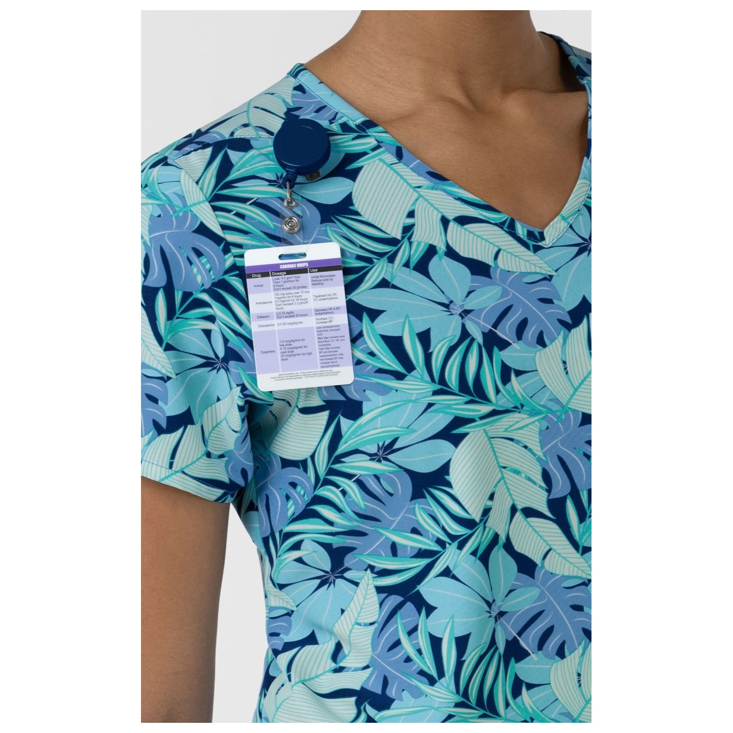 6467 WINK Tuck In Print Top with Chest Pocket - Breezy Palms