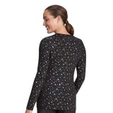 167PR Tessa Long Sleeve Underscrub Tee by koi - Black Iridescent Twinkle Pattern