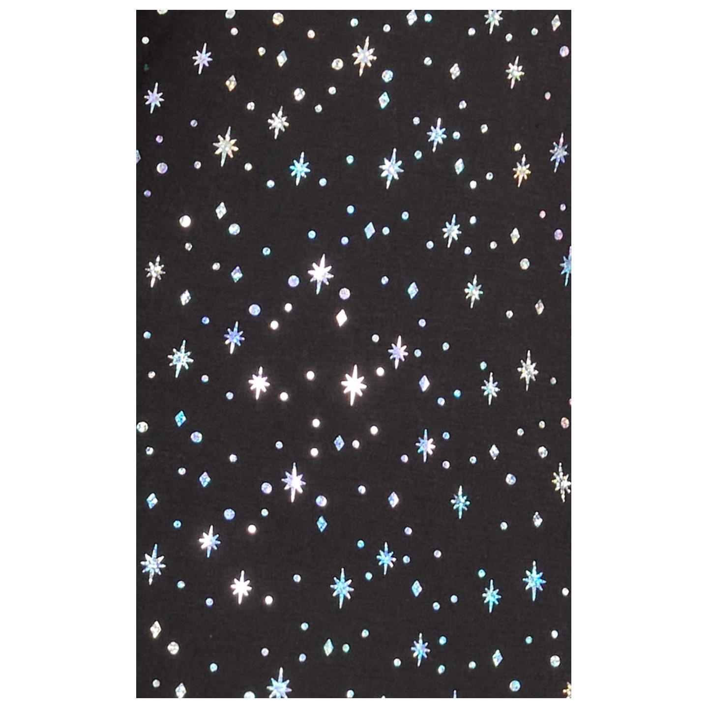 167PR Tessa Haut à Manches Longues de koi - Black Iridescent Twinkle Pattern