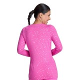 167PR Tessa Haut à Manches Longues de koi - Hibiscus Pink Iridescent Twinkle Pattern