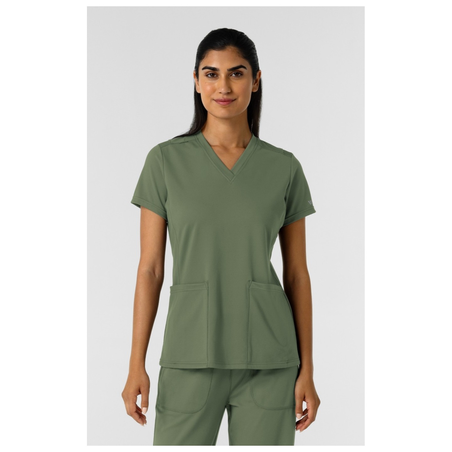 6559 Renew Knit Flex-n-Reach 2 Pocket V-Neck Top by WINK