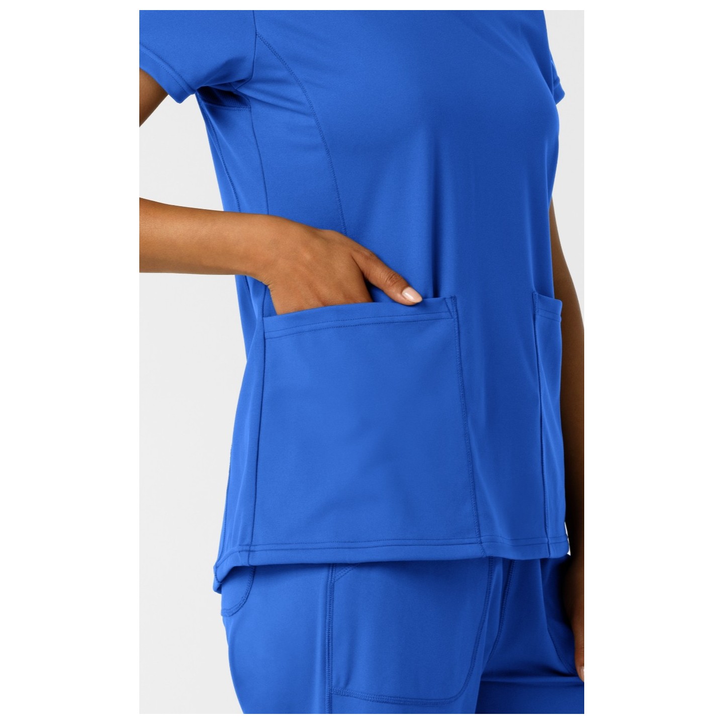 6559 Renew Knit Flex-n-Reach 2 Pocket V-Neck Top by WINK