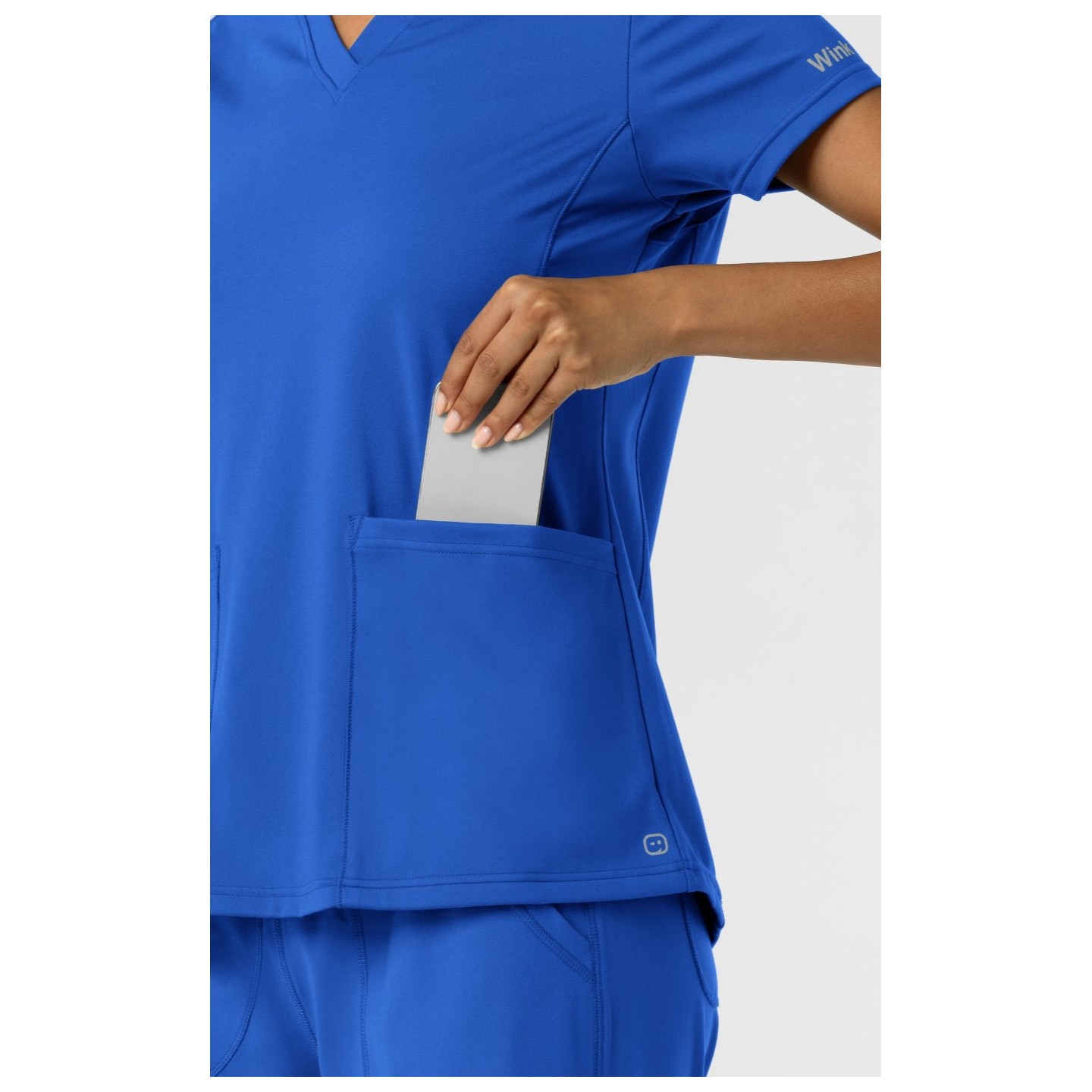 6559 Renew Knit Flex-n-Reach 2 Pocket V-Neck Top by WINK