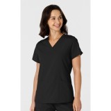 6145 W123 Flex-n-Reach Side Panel Curved V-Neck Top by WINK