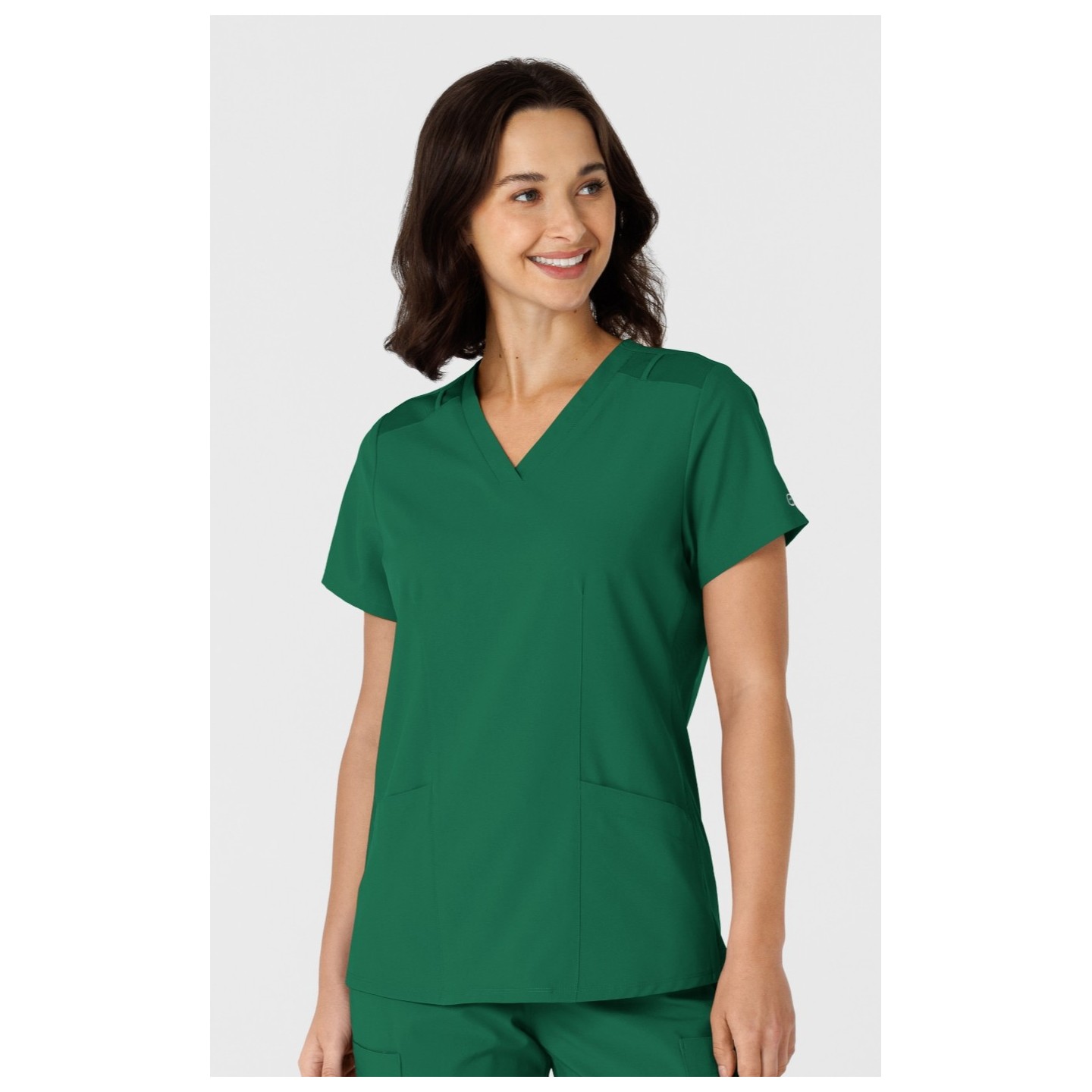 6145 W123 Flex-n-Reach Side Panel Curved V-Neck Top by WINK