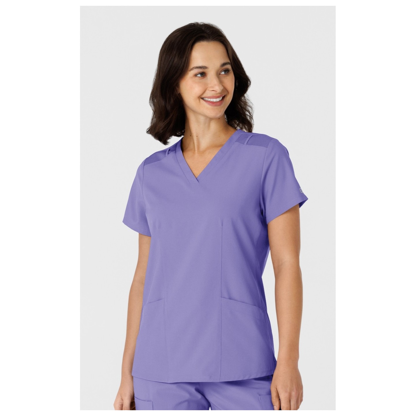 6145 W123 Flex-n-Reach Side Panel Curved V-Neck Top by WINK