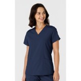 6145 W123 Flex-n-Reach Side Panel Curved V-Neck Top by WINK