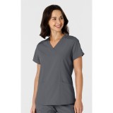 6145 W123 Flex-n-Reach Side Panel Curved V-Neck Top by WINK