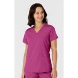 6145 W123 Flex-n-Reach Side Panel Curved V-Neck Top by WINK