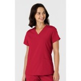 6145 W123 Flex-n-Reach Side Panel Curved V-Neck Top by WINK