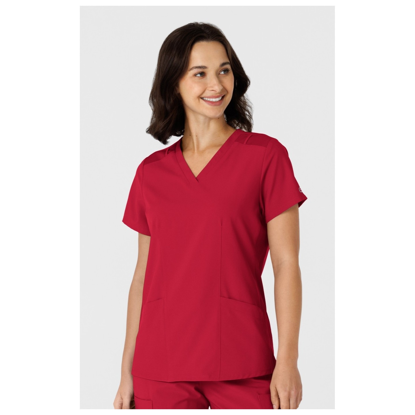 6145 W123 Flex-n-Reach Side Panel Curved V-Neck Top by WINK