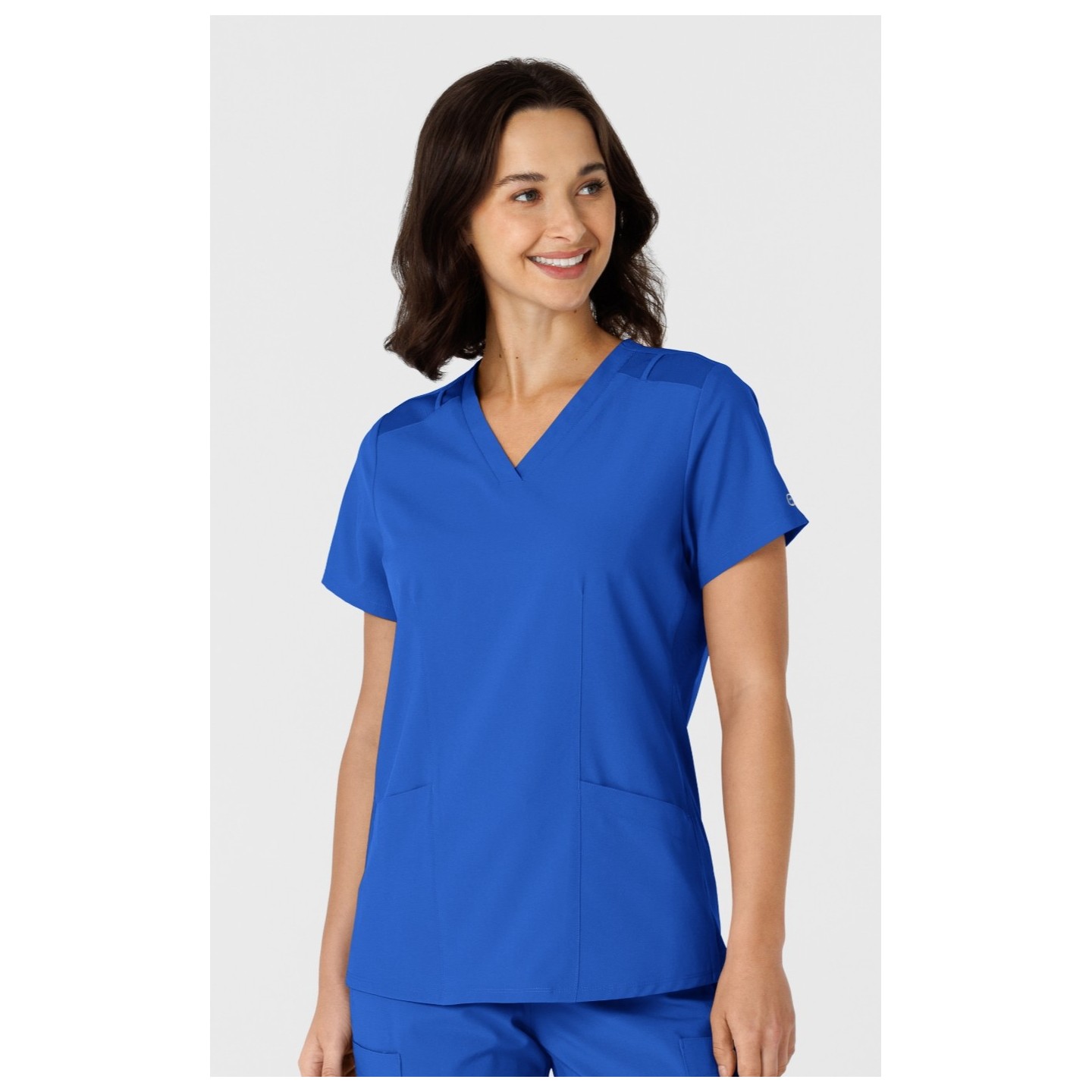 6145 W123 Flex-n-Reach Side Panel Curved V-Neck Top by WINK