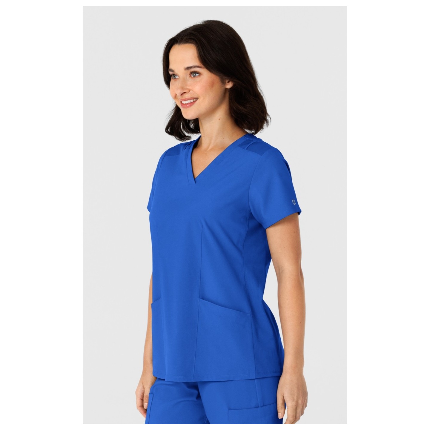 6145 W123 Flex-n-Reach Side Panel Curved V-Neck Top by WINK