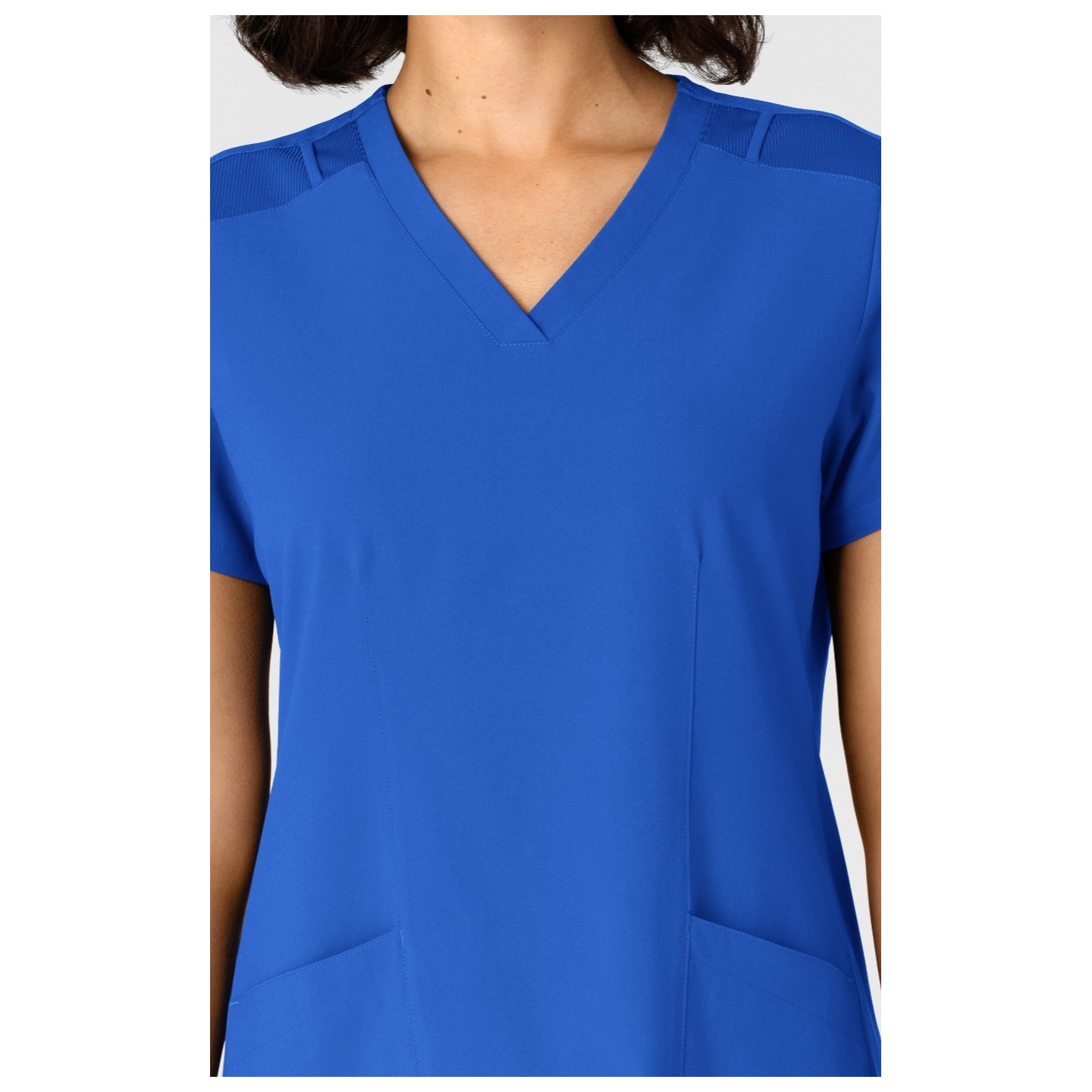 6145 W123 Flex-n-Reach Side Panel Curved V-Neck Top by WINK