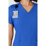 6145 W123 Flex-n-Reach Side Panel Curved V-Neck Top by WINK