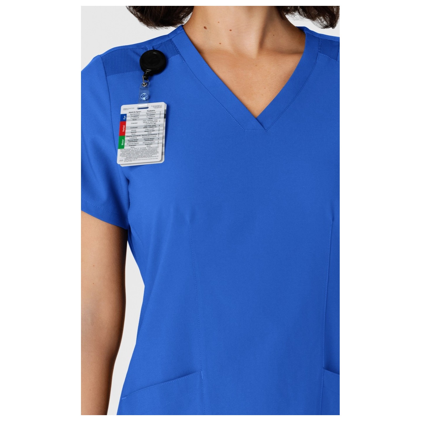 6145 W123 Flex-n-Reach Side Panel Curved V-Neck Top by WINK