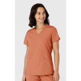 6145 W123 Flex-n-Reach Side Panel Curved V-Neck Top by WINK