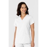 6145 W123 Flex-n-Reach Side Panel Curved V-Neck Top by WINK