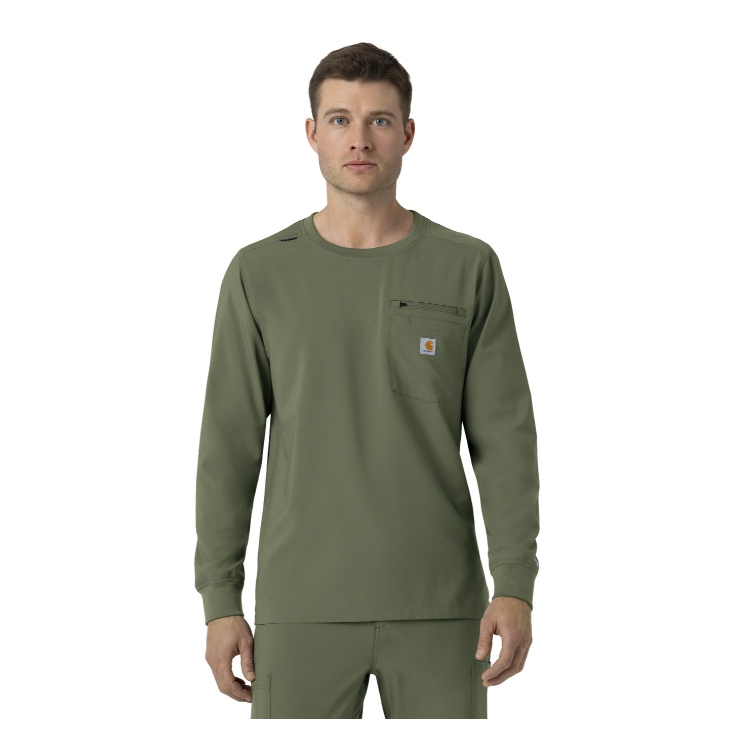 C16610 Carhartt Force Cross-Flex Men's Long Sleeve Scrub Top