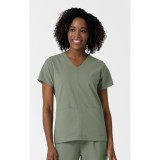 6180 Nürtur Front Seam V-Neck Top by WINK