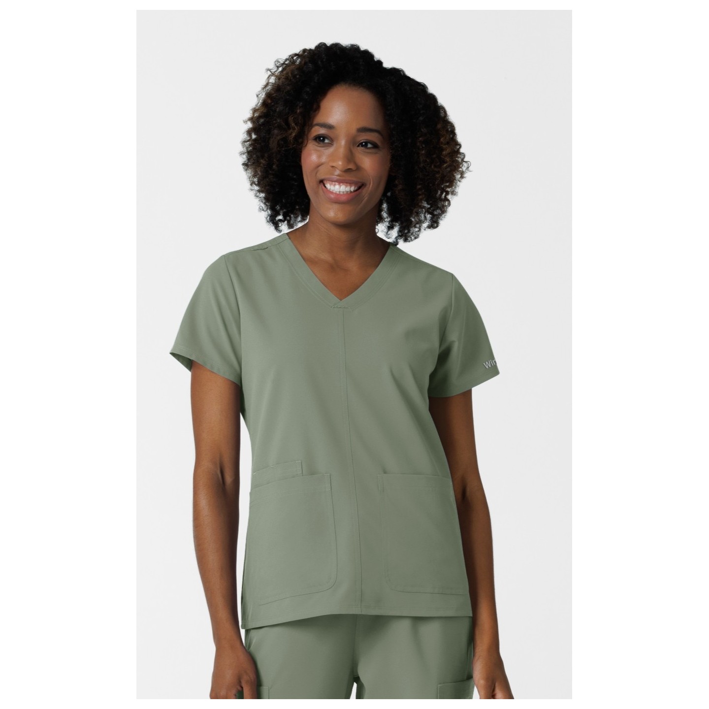 6180 Nürtur Front Seam V-Neck Top by WINK