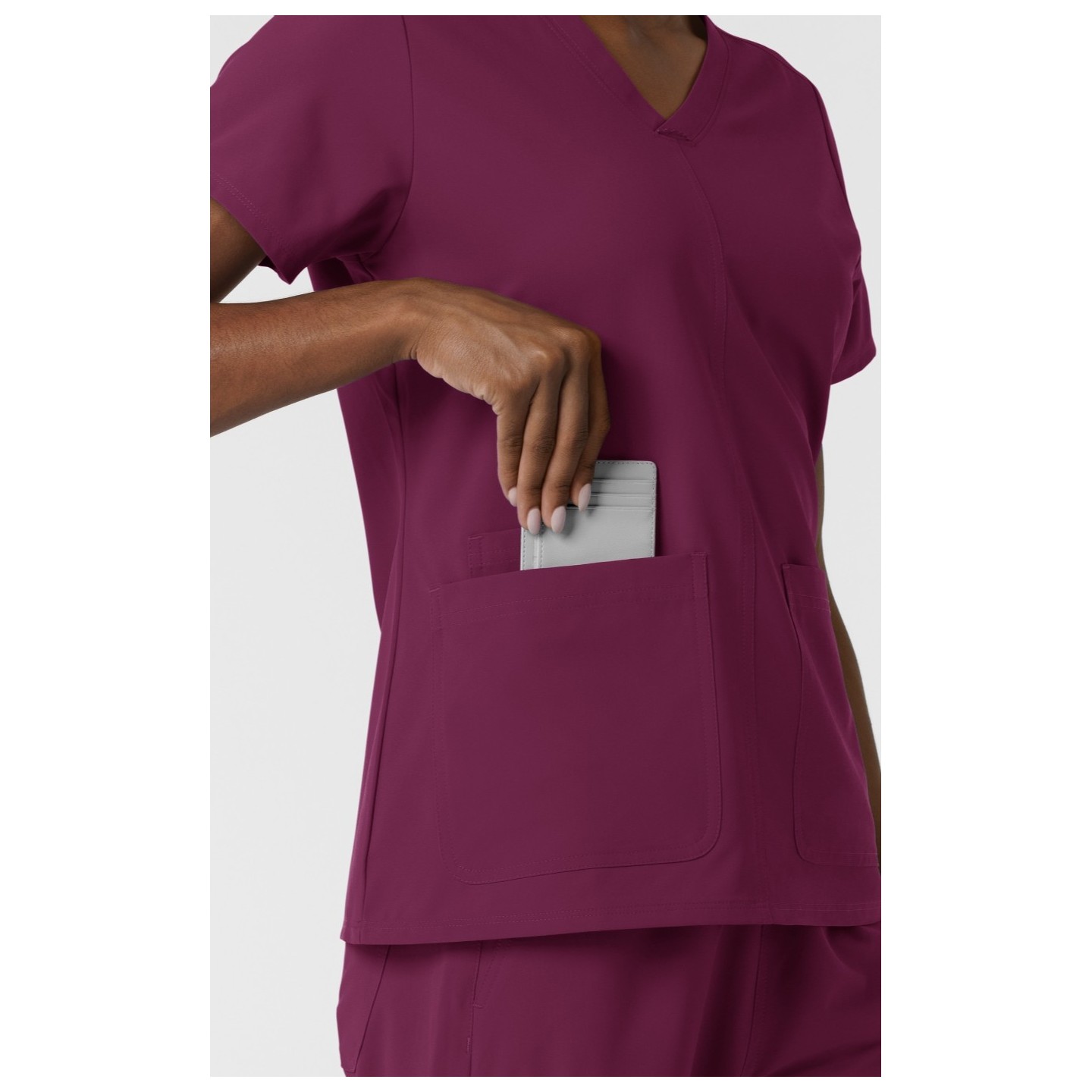 6180 Nürtur Front Seam V-Neck Top by WINK