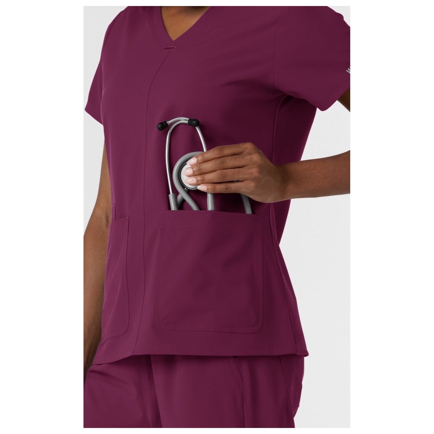 6180 Nürtur Front Seam V-Neck Top by WINK