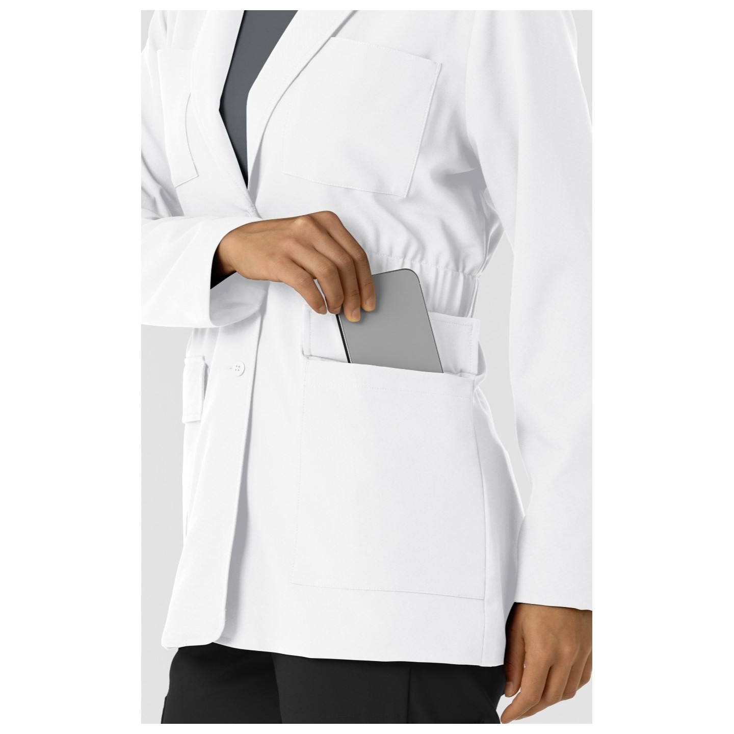 8166 Layers Blazer Style Short Lab Coat by WINK