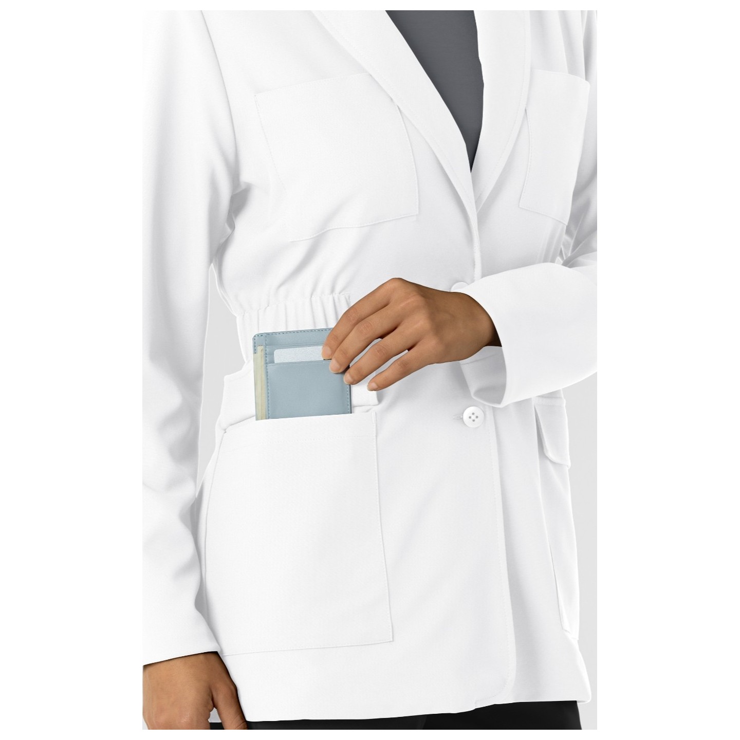 8166 Layers Blazer Style Short Lab Coat by WINK