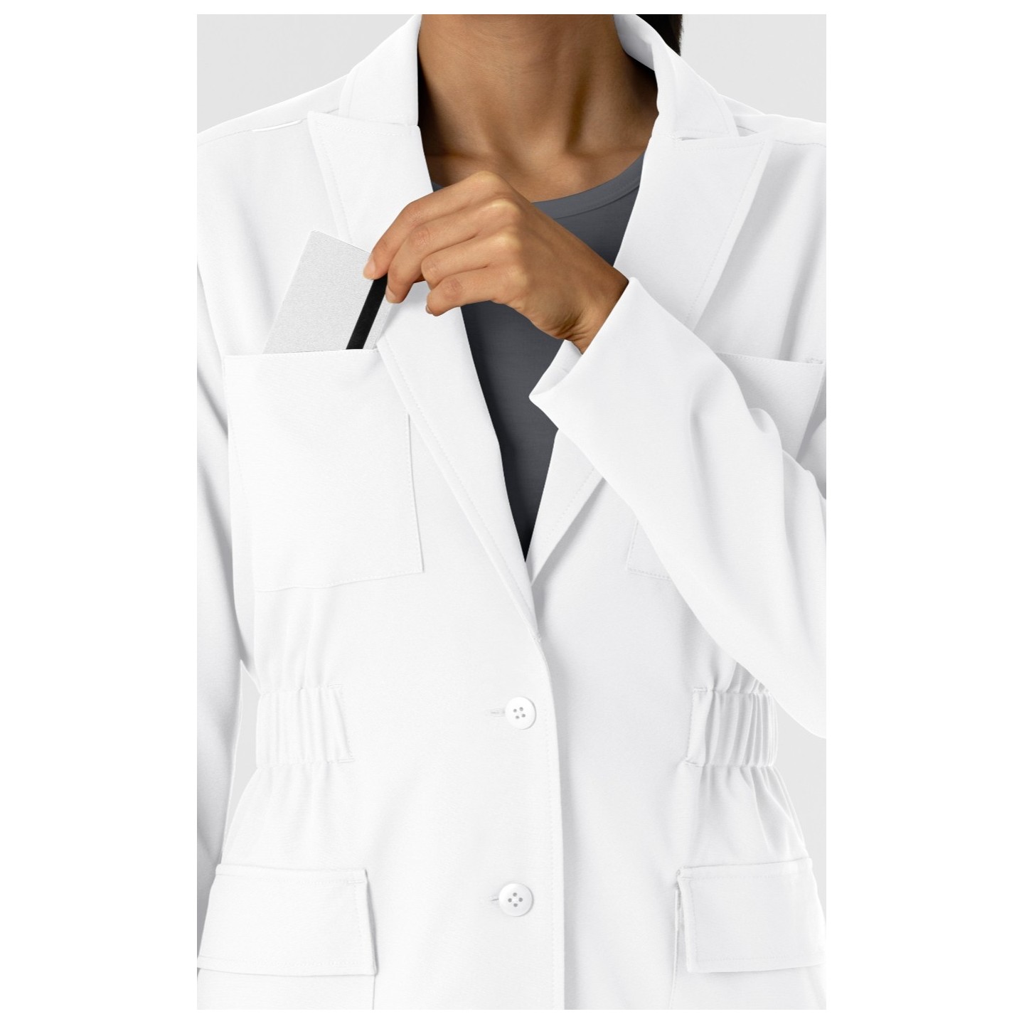 8166 Layers Blazer Style Short Lab Coat by WINK